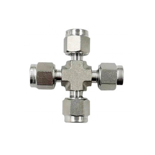 Cross compression fitting