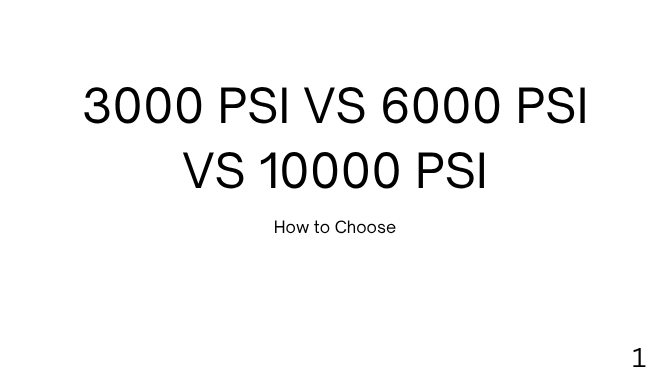 The 6,000 Psi Rating, Why Not 3,000 or 10,000？