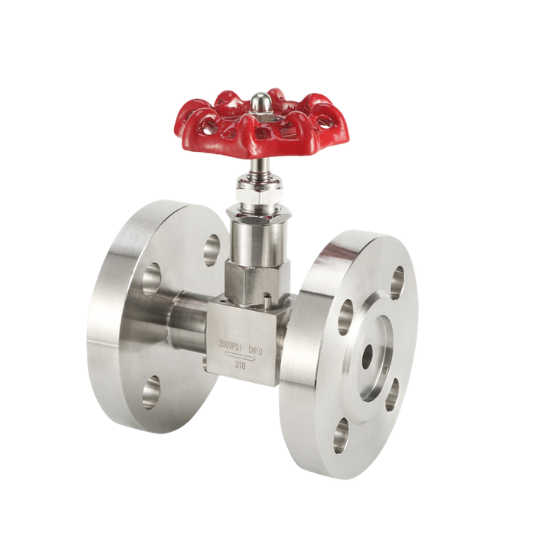Flange needle valve