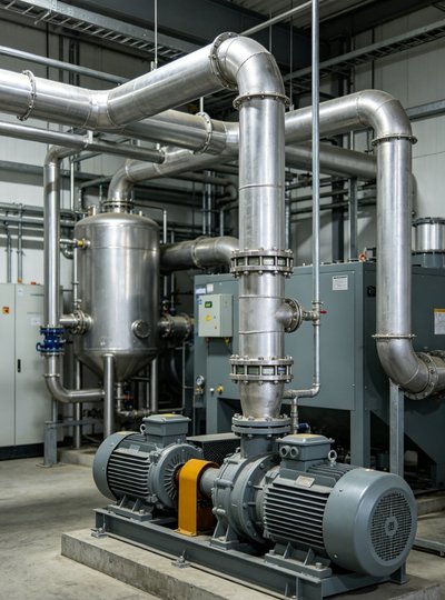 Equipment inside a dry plant